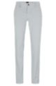 Slim-fit trousers in stretch-cotton satin, Light Grey