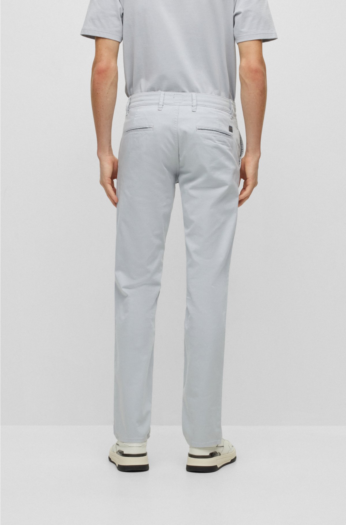 BOSS - trousers in stretch-cotton satin