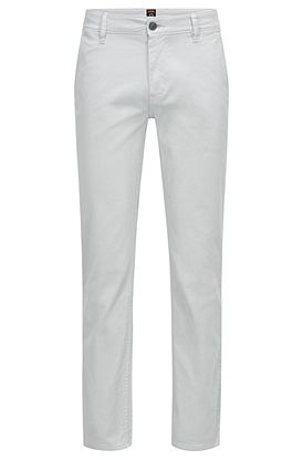 Slim-fit trousers in stretch-cotton satin