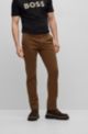 Slim-Fit Hose aus elastischem Baumwoll-Satin, Braun