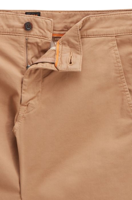 BOSS - Pantalones slim fit de satén de elástico