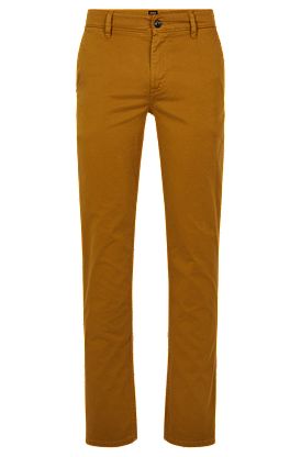 Slim-fit trousers in stretch-cotton satin