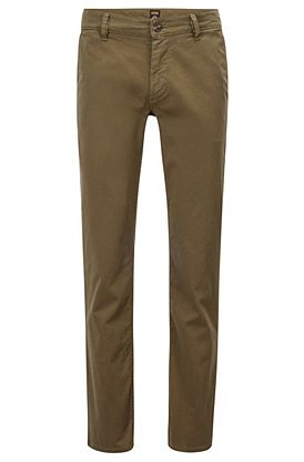 Slim-fit trousers in stretch-cotton satin