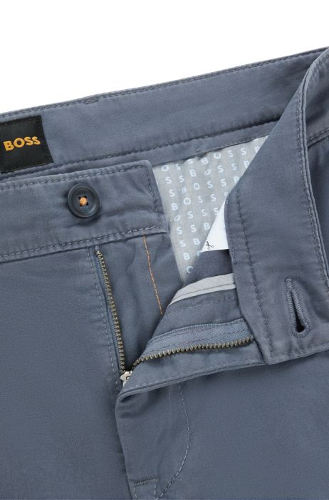 BOSS - Pantalones slim fit de satén de elástico