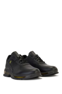 leather running trainers