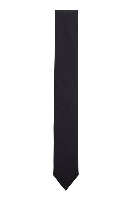 Unifarbene Krawatte aus Bi-Stretch-Schurwolle, Dunkelblau