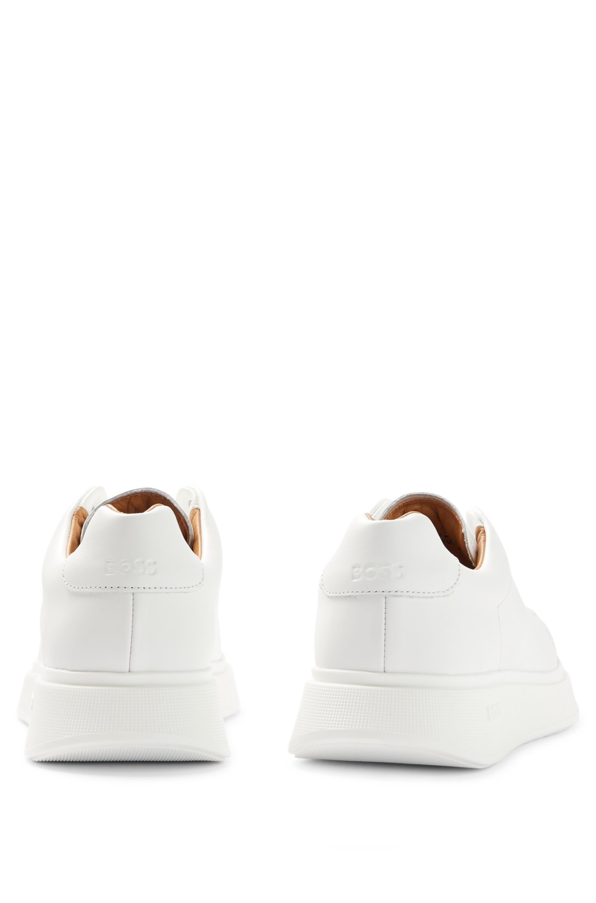 firkant Sanctuary tyngdekraft BOSS - Low-top trainers in leather with branded lace loop