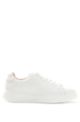 Low-top trainers in leather with branded lace loop, White