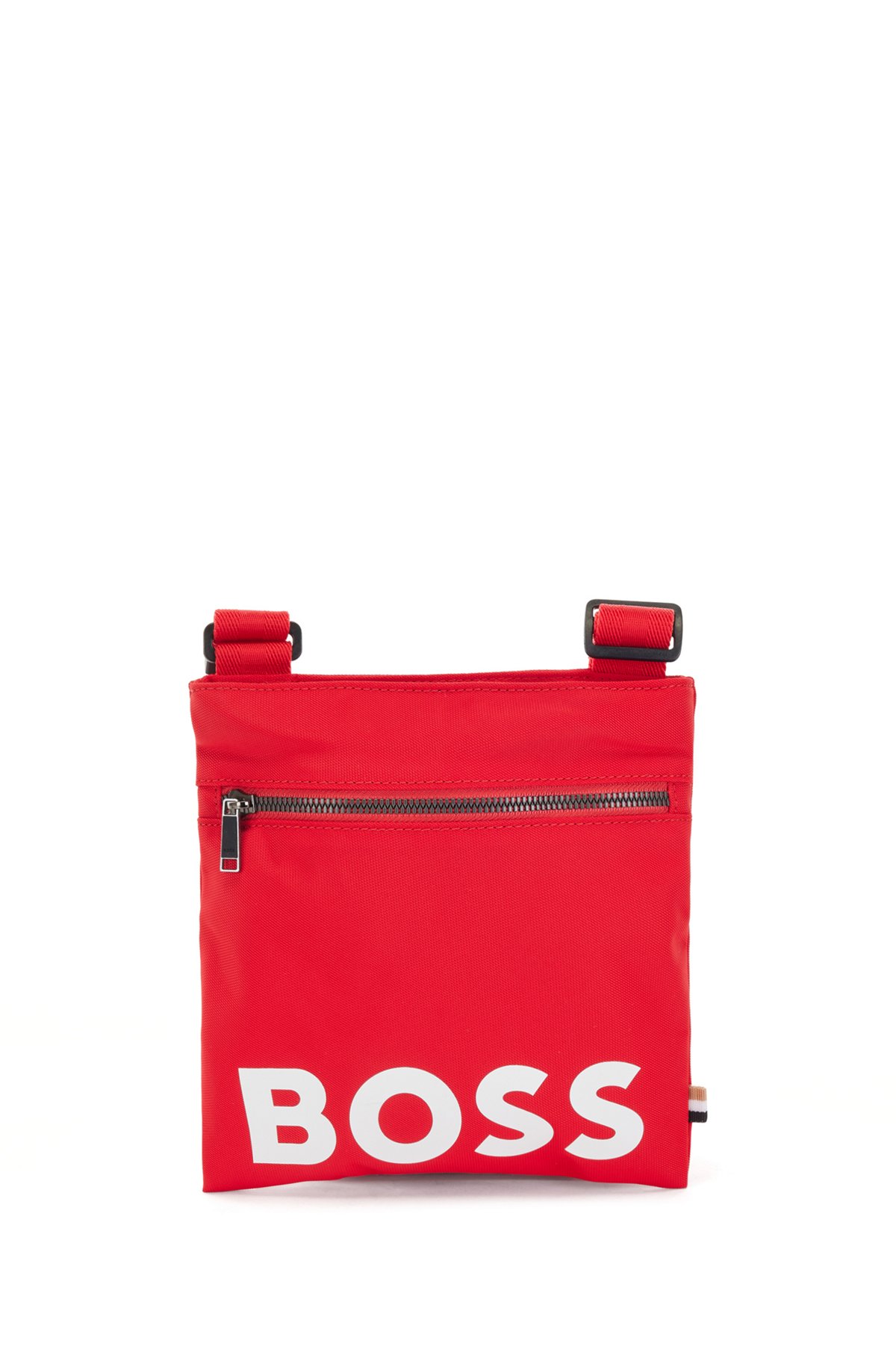 Recycled-nylon envelope bag with printed logo, Red