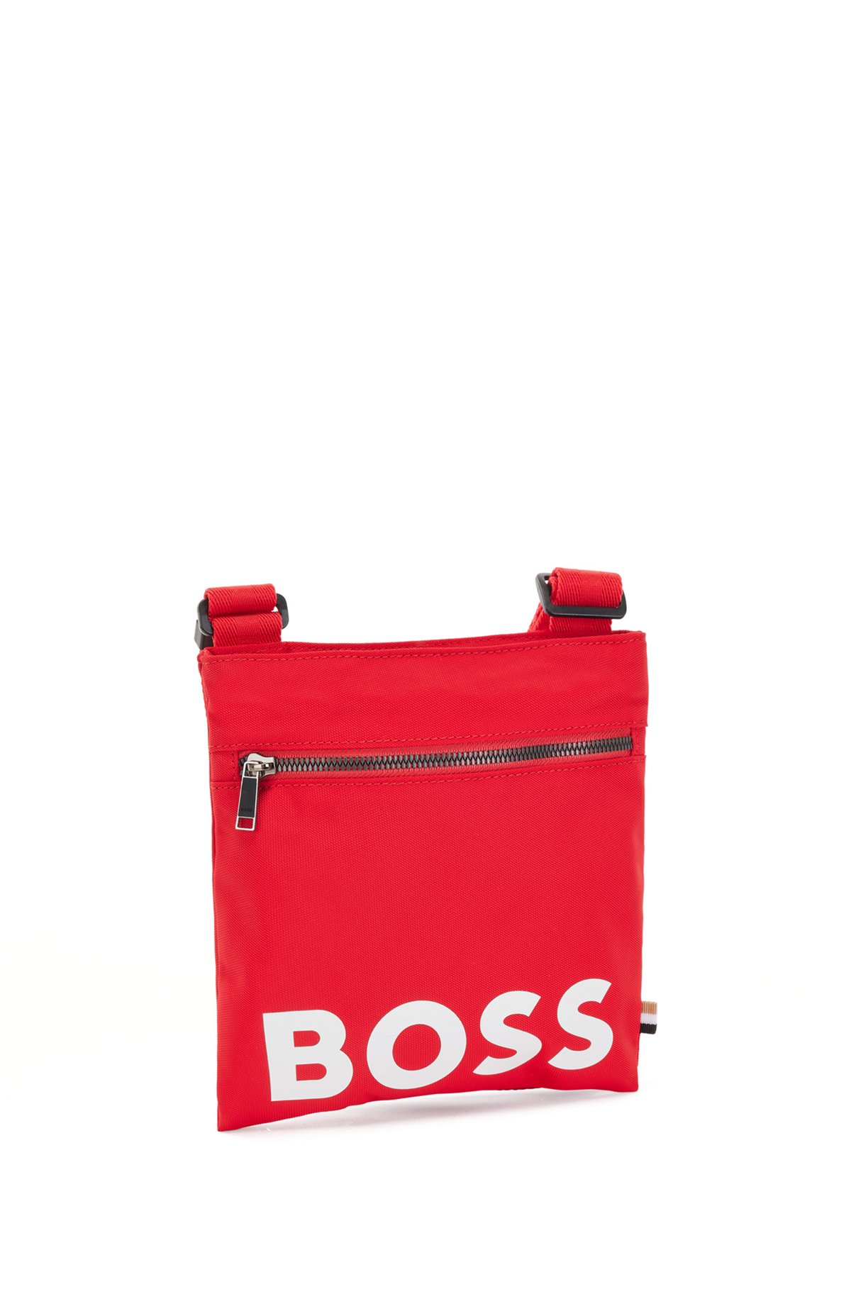 Recycled-nylon envelope bag with printed logo, Red