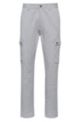 Slim-fit cargo trousers in super-flex melange cotton, Light Grey