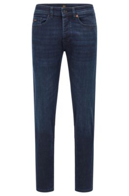 BOSS - Dark-blue jeans in super-stretch denim