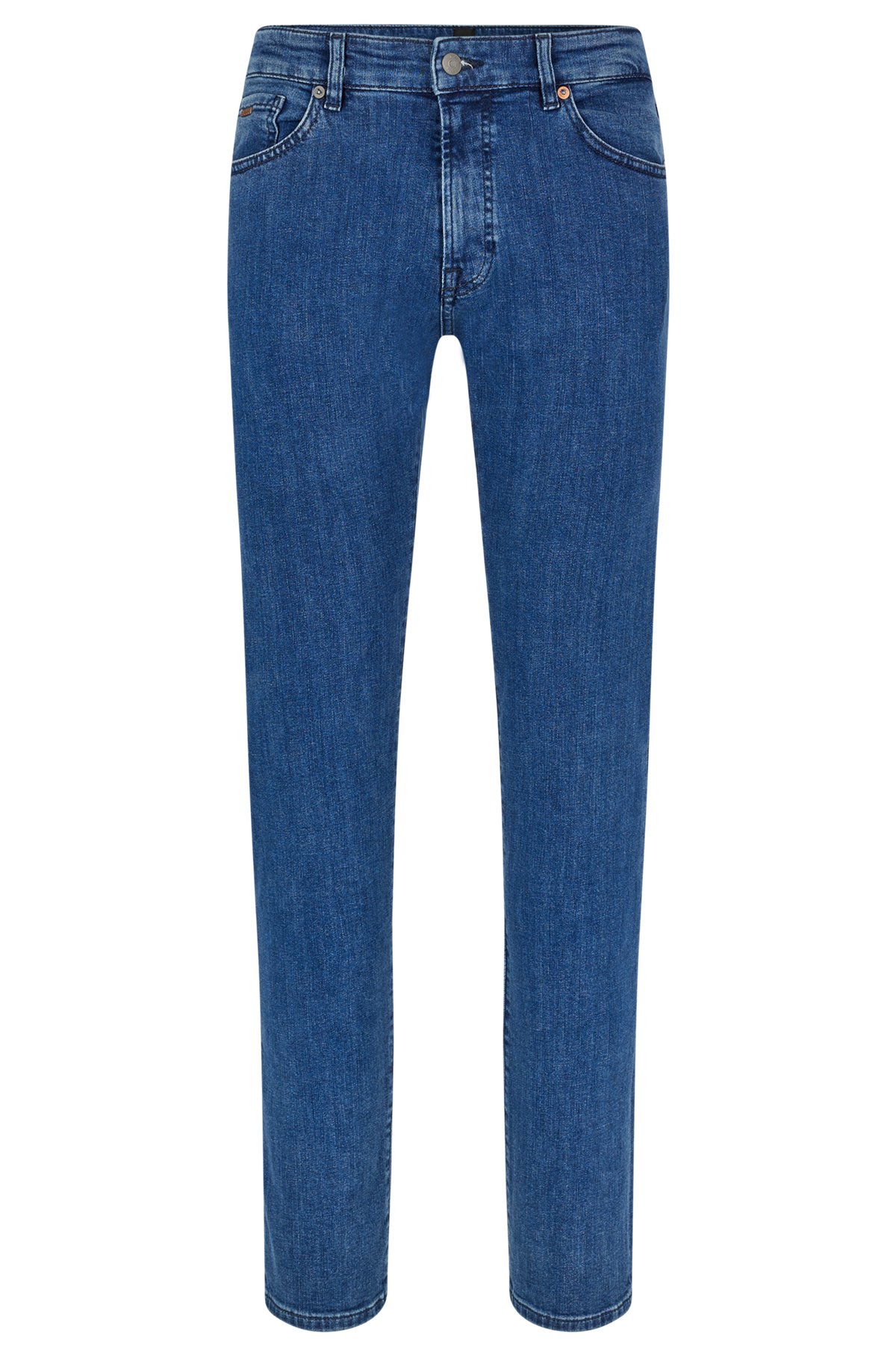 Regular-Fit Jeans aus blauem Super-Stretch-Denim, Blau