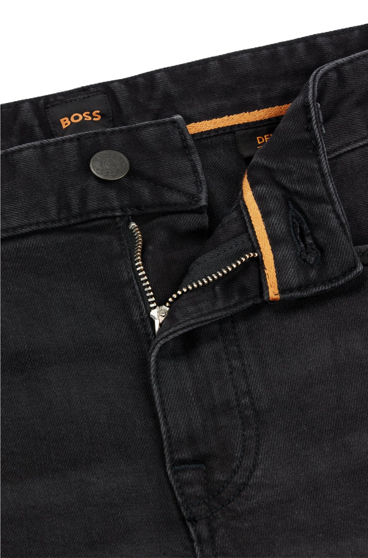protektor spole Sløset BOSS - Slim-fit jeans in black comfort-stretch denim