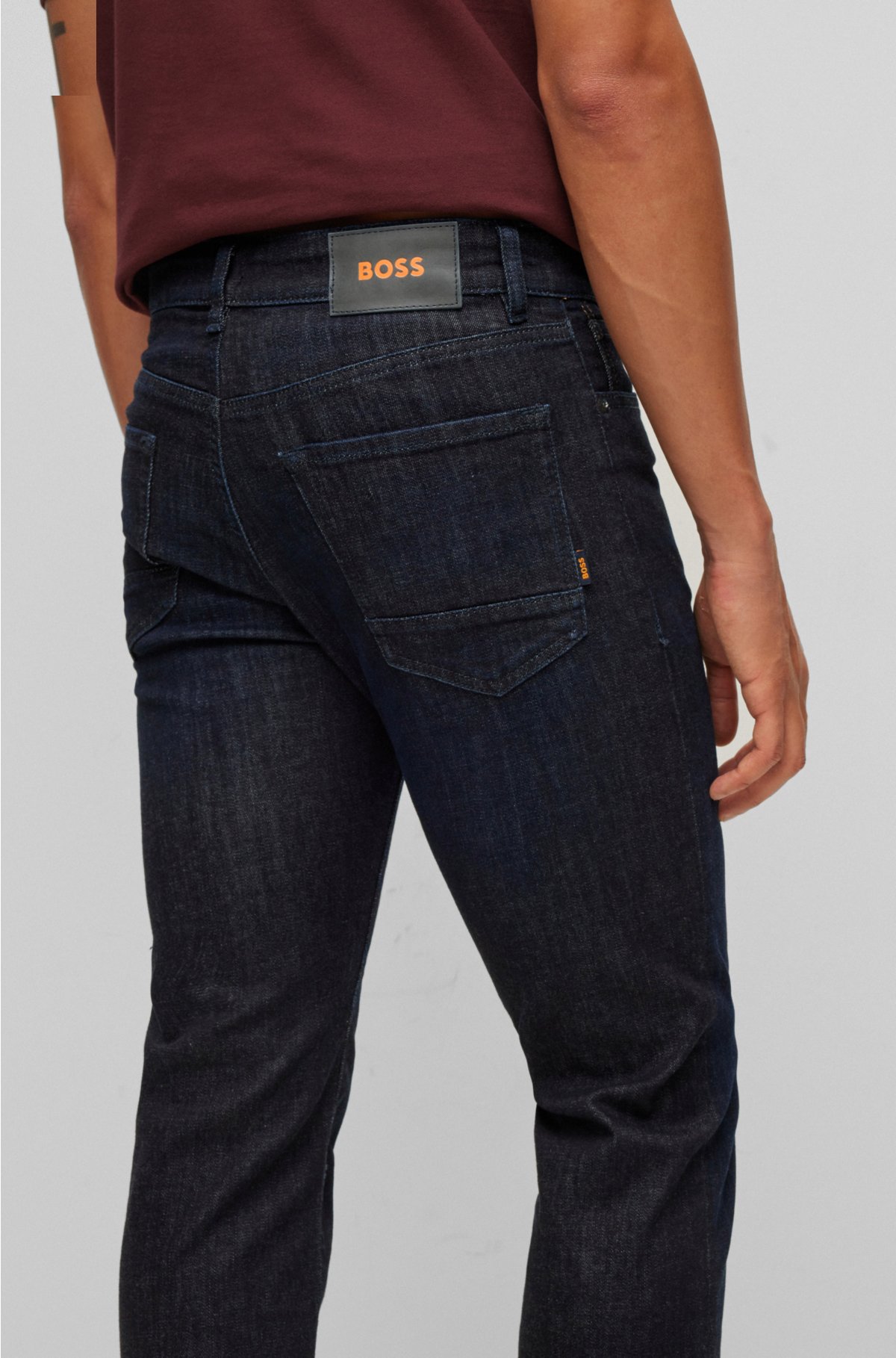 welzijn vijver duizend BOSS - Regular-fit jeans in blue super-stretch denim