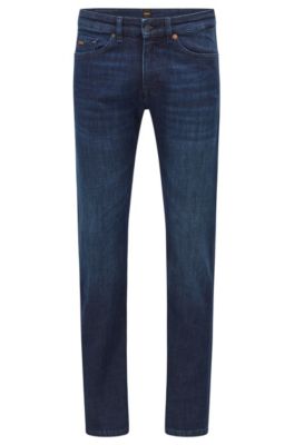 BOSS - Slim-fit jeans van blauw superelastisch denim