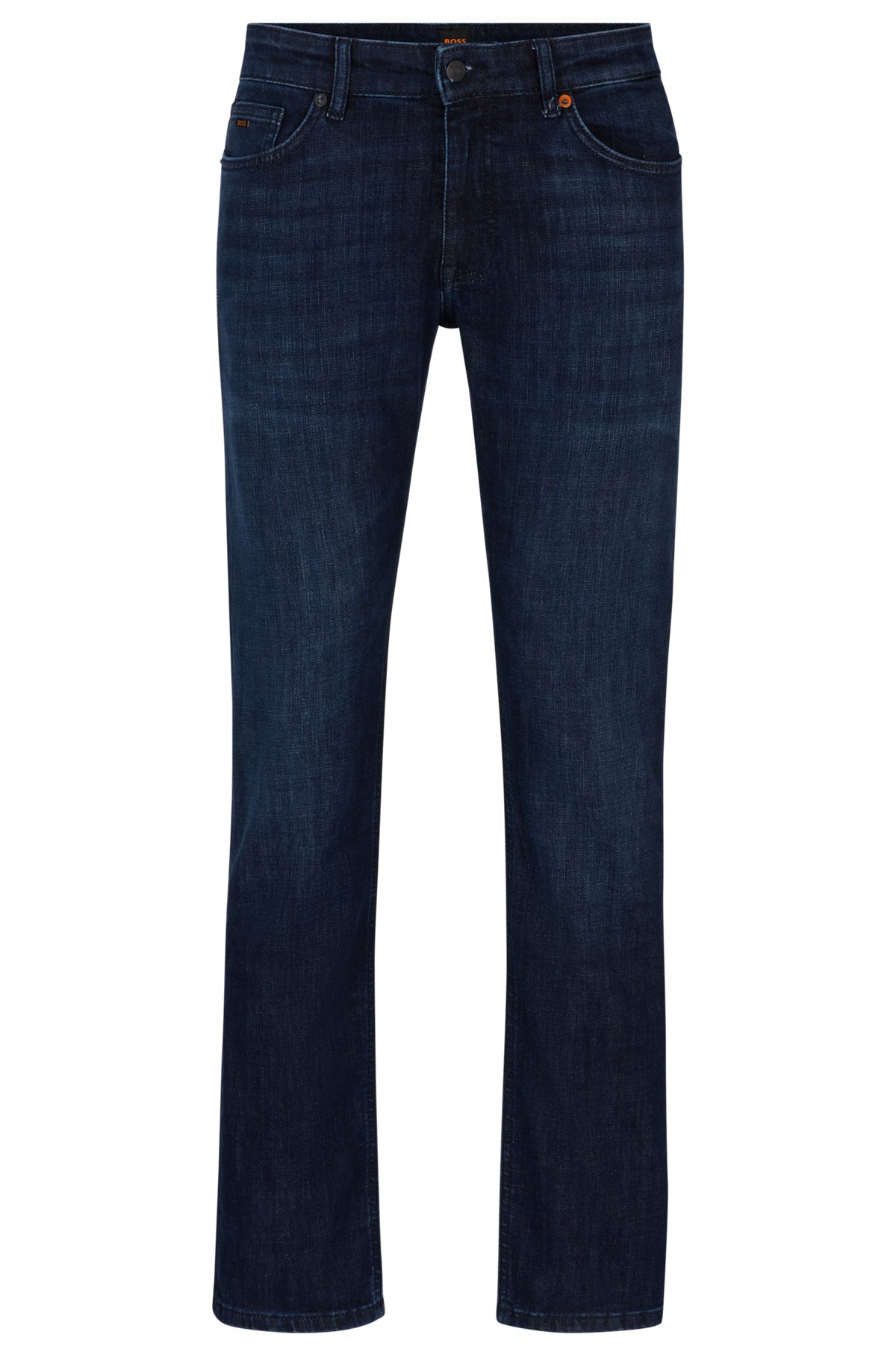 Slim-fit jeans van blauw superelastisch denim, Donkerblauw