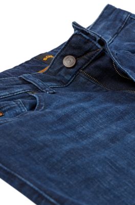 BOSS - Blaue Slim-Fit Jeans aus Super-Stretch-Denim