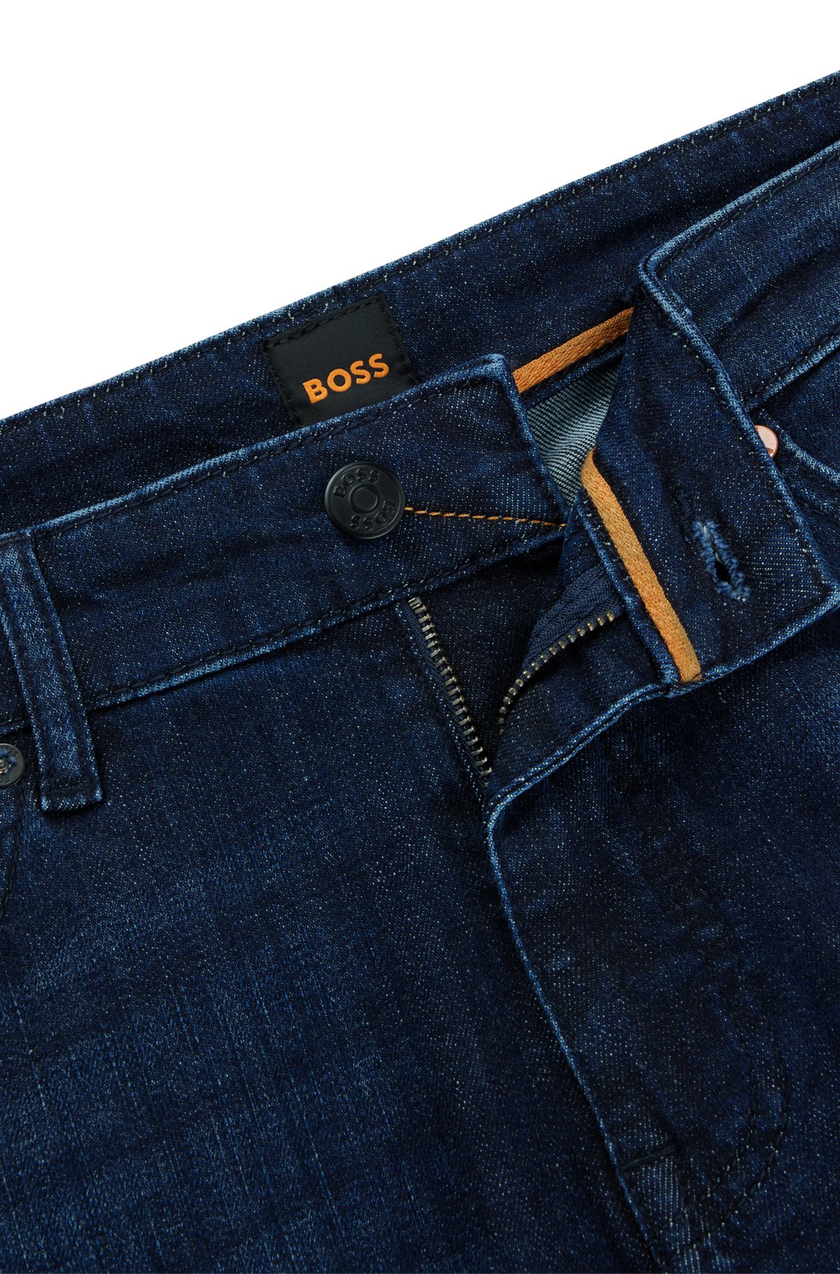 Blaue Slim-Fit Jeans aus Super-Stretch-Denim, Dunkelblau