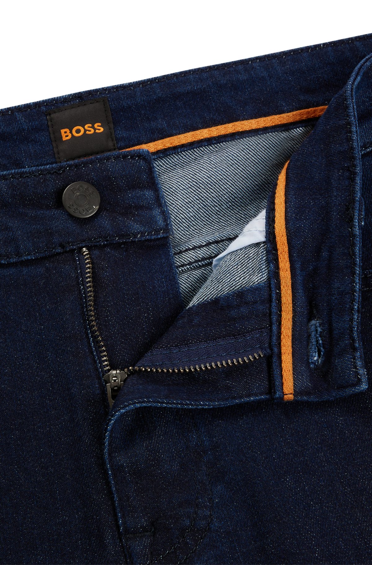 Blaue Slim-Fit Jeans aus komfortablem Stretch-Denim, Dunkelblau