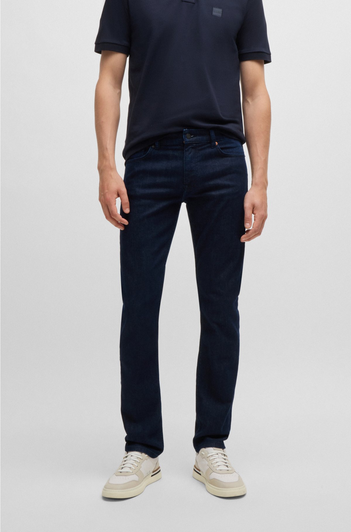 BOSS - Blaue Slim-Fit Jeans aus Performance-Stretch-Denim