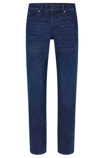 Regular-fit jeans in blue super-stretch denim, Hugo boss