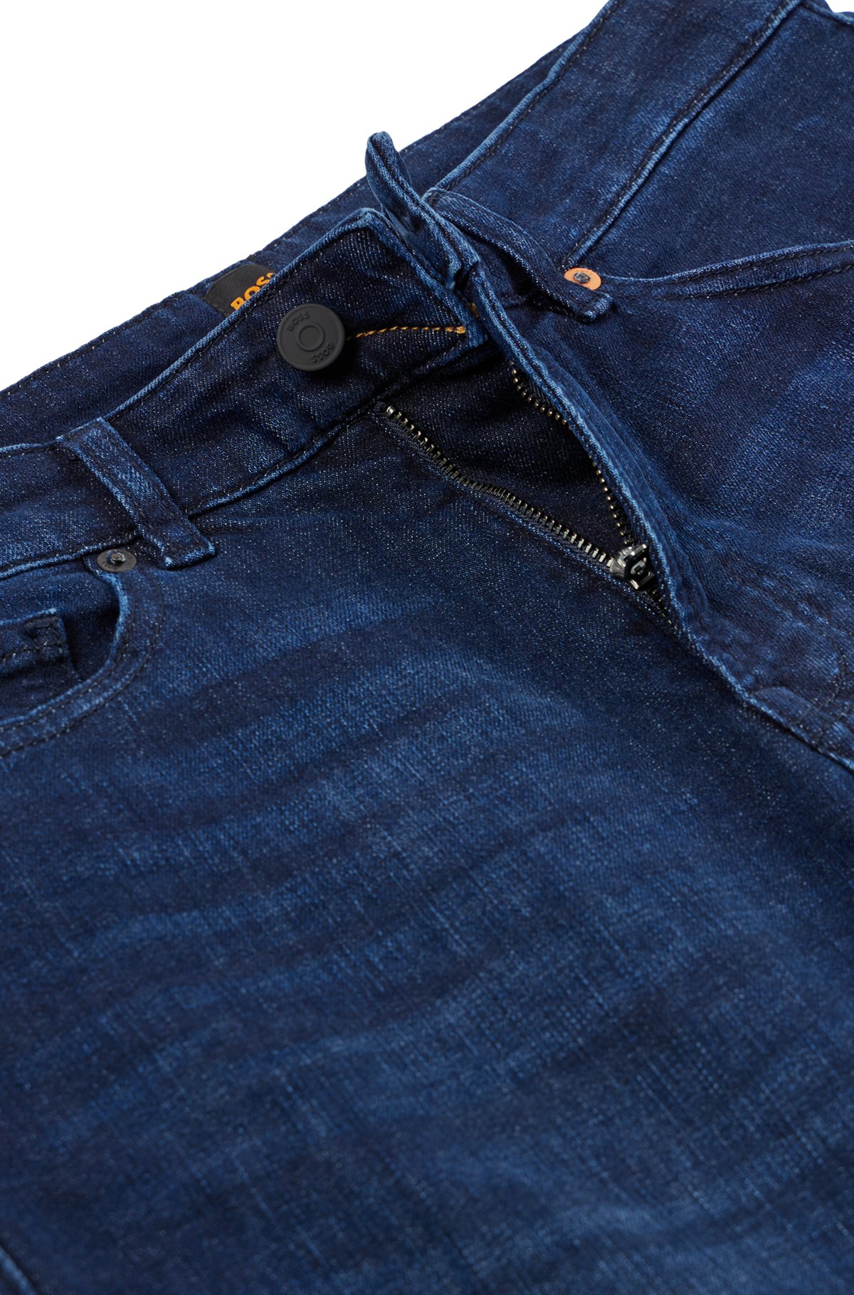Regular-fit jeans in blue super-stretch denim, Dark Blue