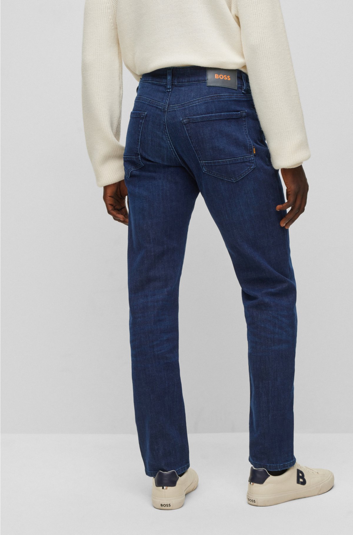 BOSS - Slim-fit jeans in blue super-stretch denim