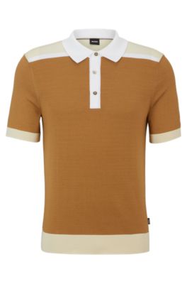 BOSS Mercerisedcotton polo shirt with colourblocking