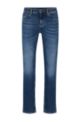 Dunkelblaue Slim-Fit Jeans aus komfortablem Stretch-Denim, Blau