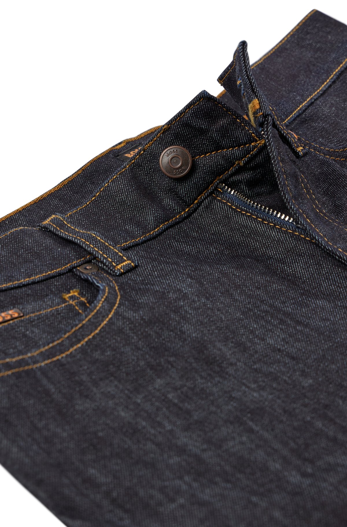 Jeans regular fit in denim elasticizzato blu, Blu scuro