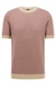 Silk-cotton regular-fit sweater with contrast tipping, Light Beige