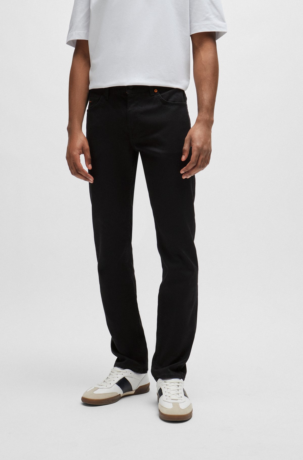 Slim-fit jeans van comfortabel zwart stretchdenim, Zwart