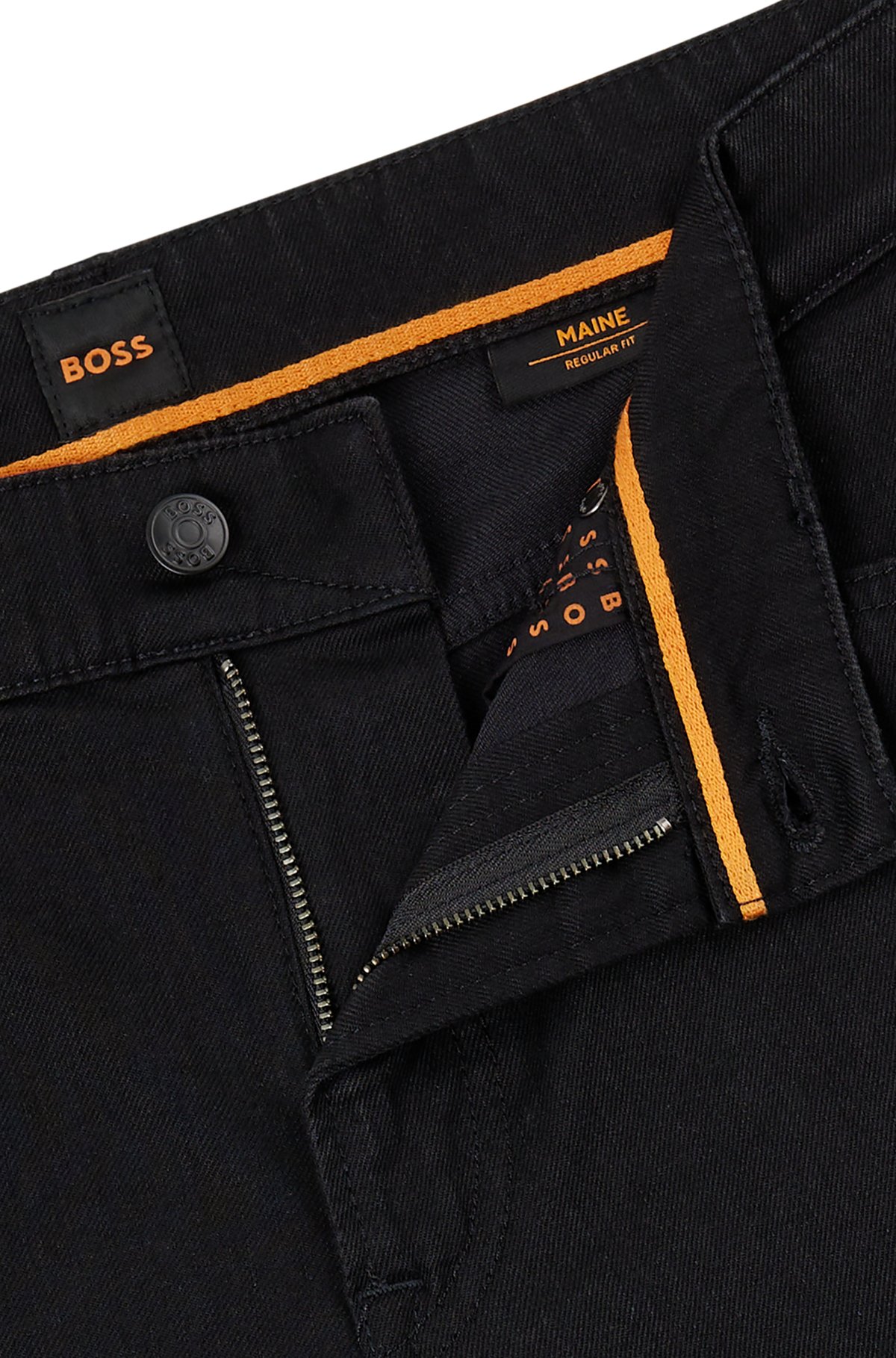 Regular-fit jeans in black-black comfort-stretch denim, Black