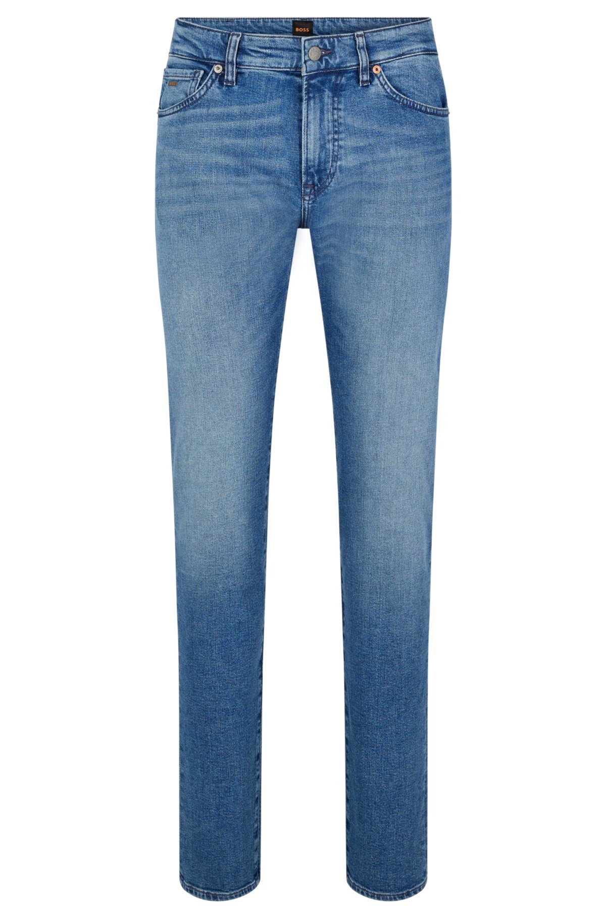 BOSS - Blaue Regular-Fit Jeans aus bequemem Stretch-Denim