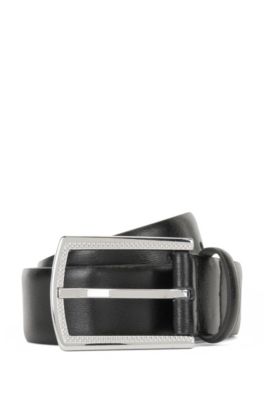 BOSS Italian leather Belt With Diamond print Buckle