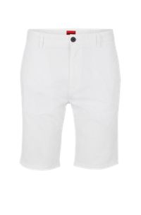 Slim-fit chino shorts in stretch-cotton gabardine, White