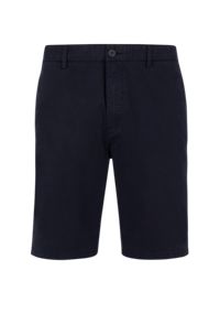 Slim-Fit Chino-Shorts aus elastischer Baumwoll-Gabardine, Dunkelblau