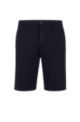 Slim-fit chino shorts in stretch-cotton gabardine, Dark Blue