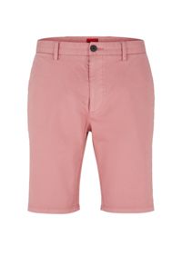 Slim-Fit Chino-Shorts aus elastischer Baumwoll-Gabardine, Pink