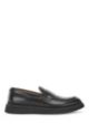 Penny-trim loafers in polished leather, Black