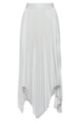 Plissé midi skirt with logo waistband, White