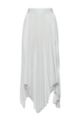 Plissé midi skirt with logo waistband, White
