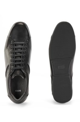 low leather trainers