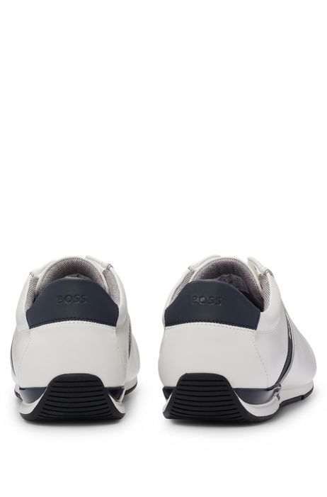 Sneakers in pelle low-top con loghi e dettagli gommati HUGO BOSS Uomo Scarpe Sneakers Sneakers basse 