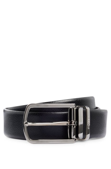 Reversible belt in Italian leather with quick-release buckle, Black