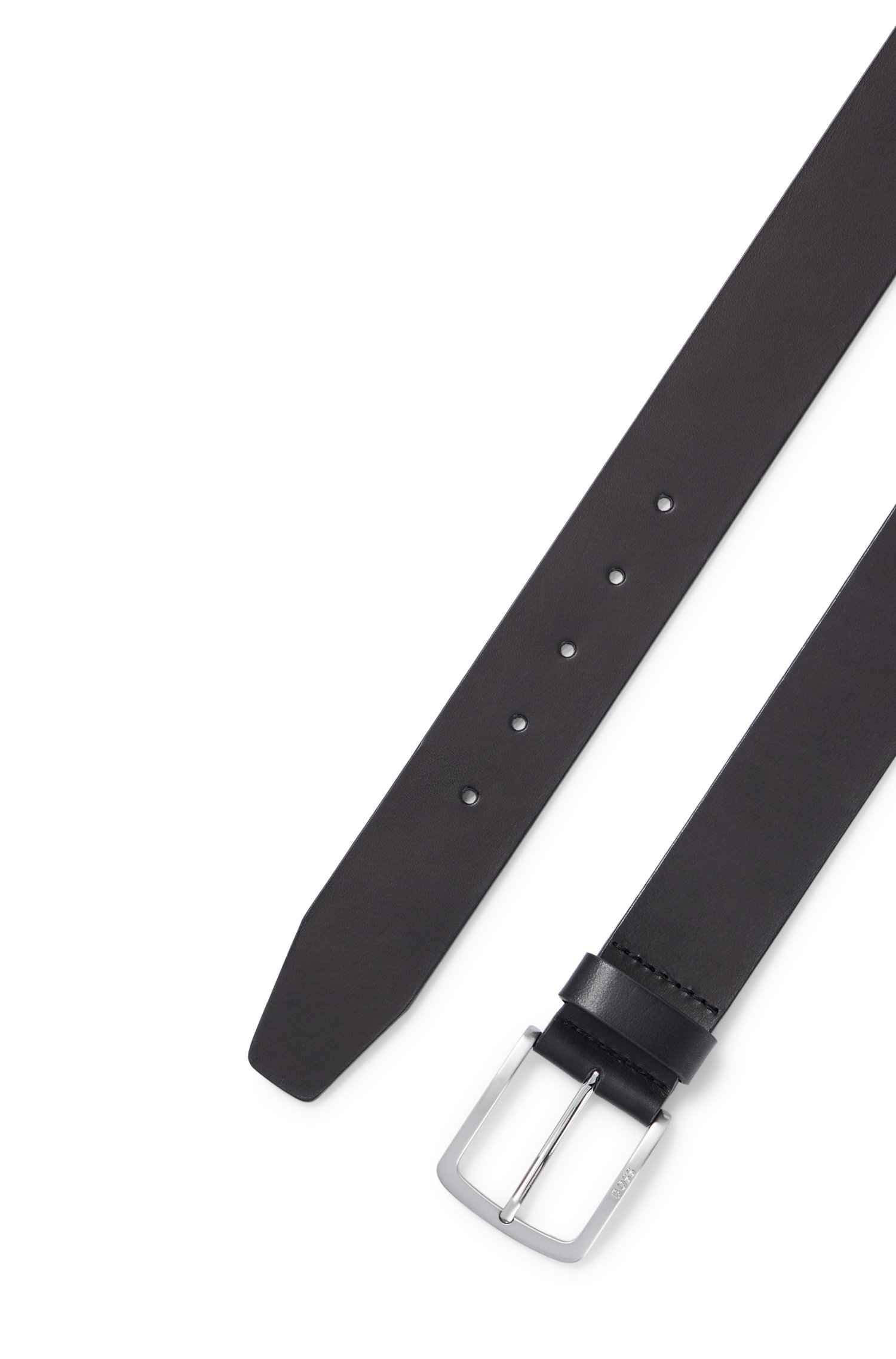 Boss Italian-leather belt with logo-engraved buckle skärp & hängslen herr – bild 2