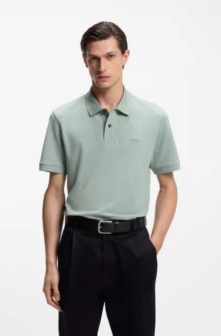 Italian-leather belt with logo-engraved buckle