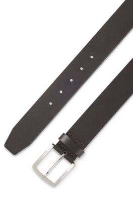 Boss Italian-leather belt with logo-engraved buckle klassiska skärp herr – bild 2