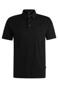 BOSS - Slim-Fit Poloshirt aus Interlock-Baumwolle mit gummiertem Logo